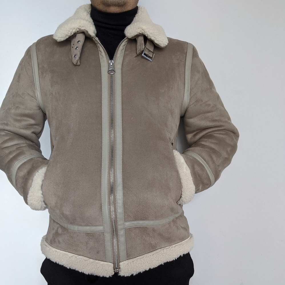 H&M Men's Faux Shearling-lined Jacket - Medium